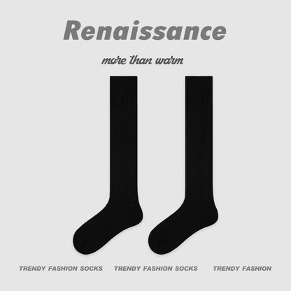 Renaissance Retro Mesh Mid Calf Socks Breathable Cotton