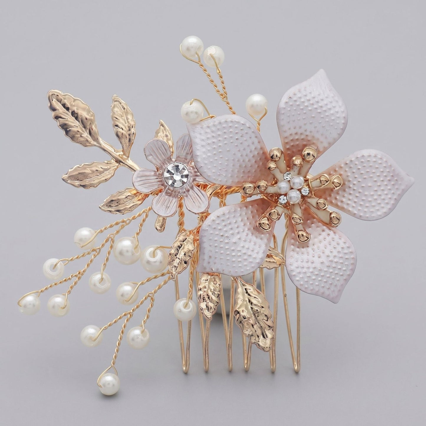 Exquisite Pearl and Crystal Flower Headpiece for Bridal Photoshoots