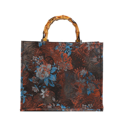 Embroidered Sequin Tote Bag with Floral Detail