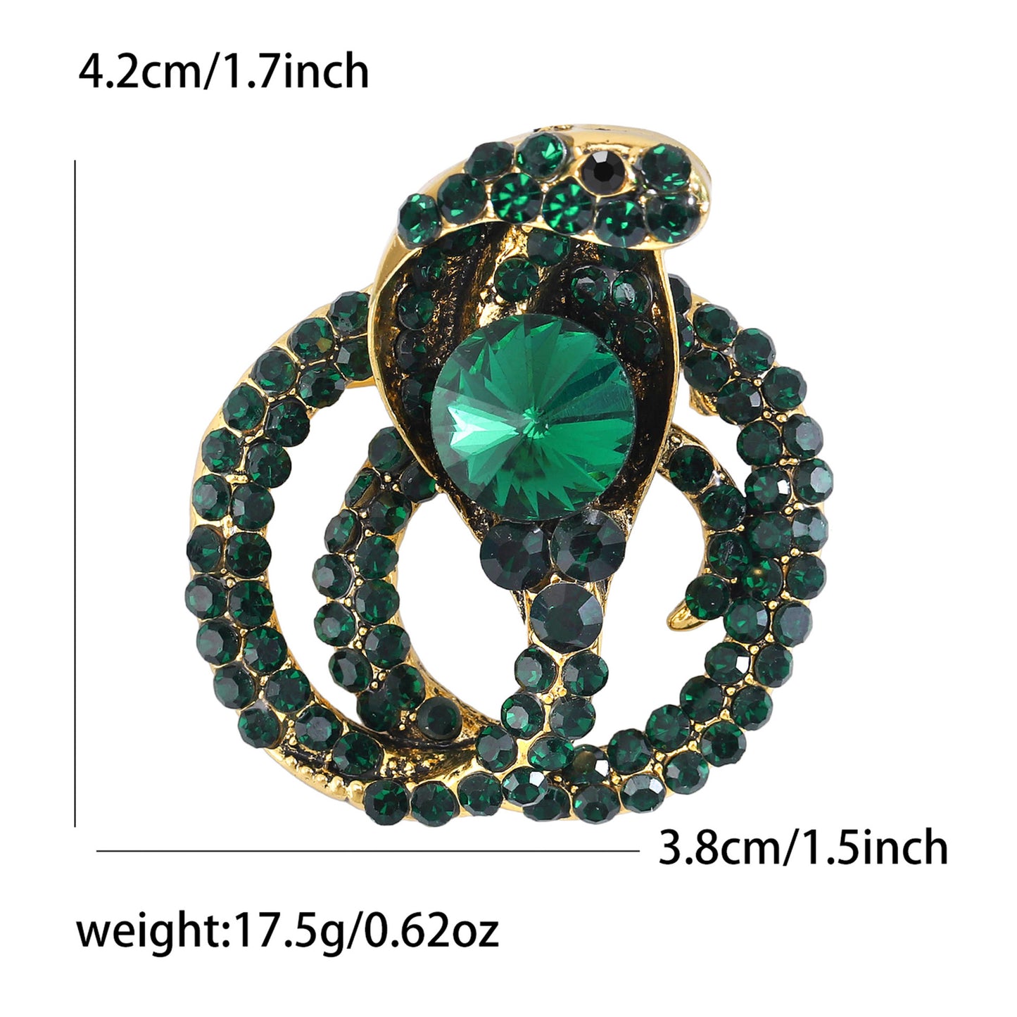 Creative Rhinestone Animal Brooch Alloy Snake Pin Fashionable Unisex Accessory