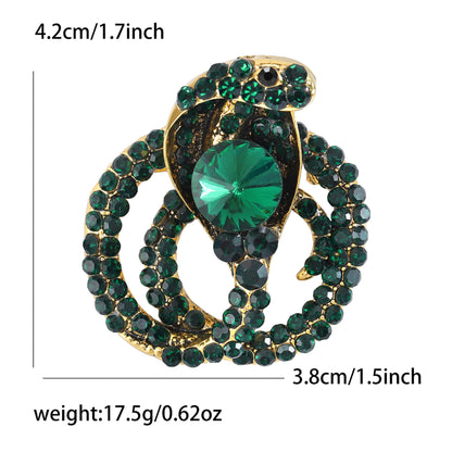 Creative Rhinestone Animal Brooch Alloy Snake Pin Fashionable Unisex Accessory