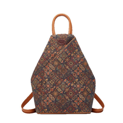 Ethnic Style Multi-Functional Cork Backpack for Casual Travel