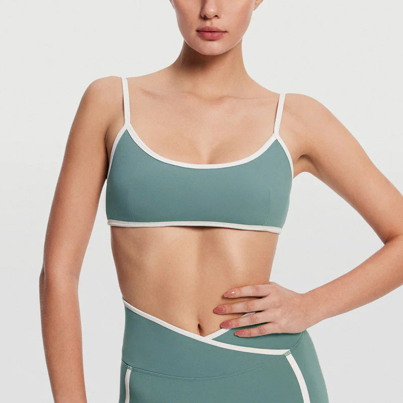 High-Waisted Color-Block Leggings Set for Women