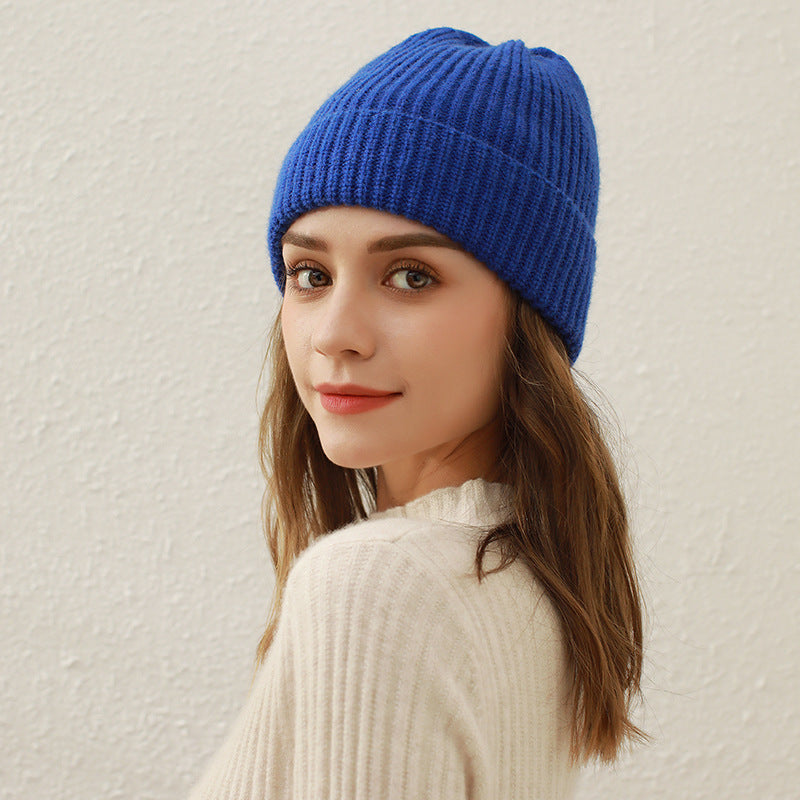 Casual Solid Knit Beanie Hat for Women