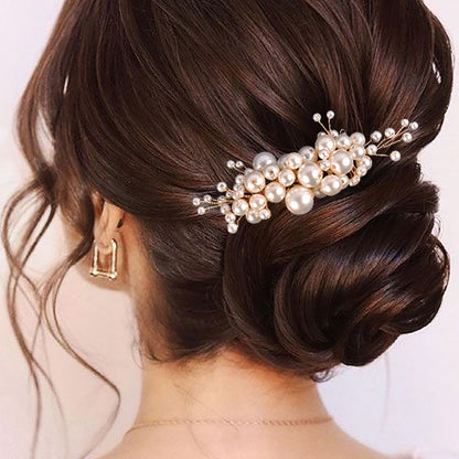 Handcrafted Pearl Side Comb Wedding Hair Accessory
