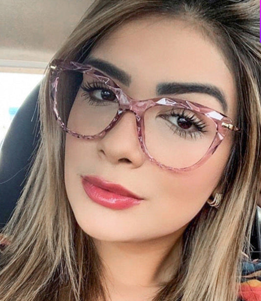 Trendy Crystal Cat-Eye Anti-Blue Light Glasses