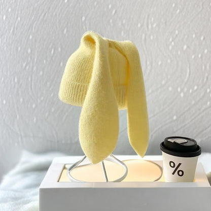 Y2K Cute Rabbit Ear Knitted Beanie Hat for Women