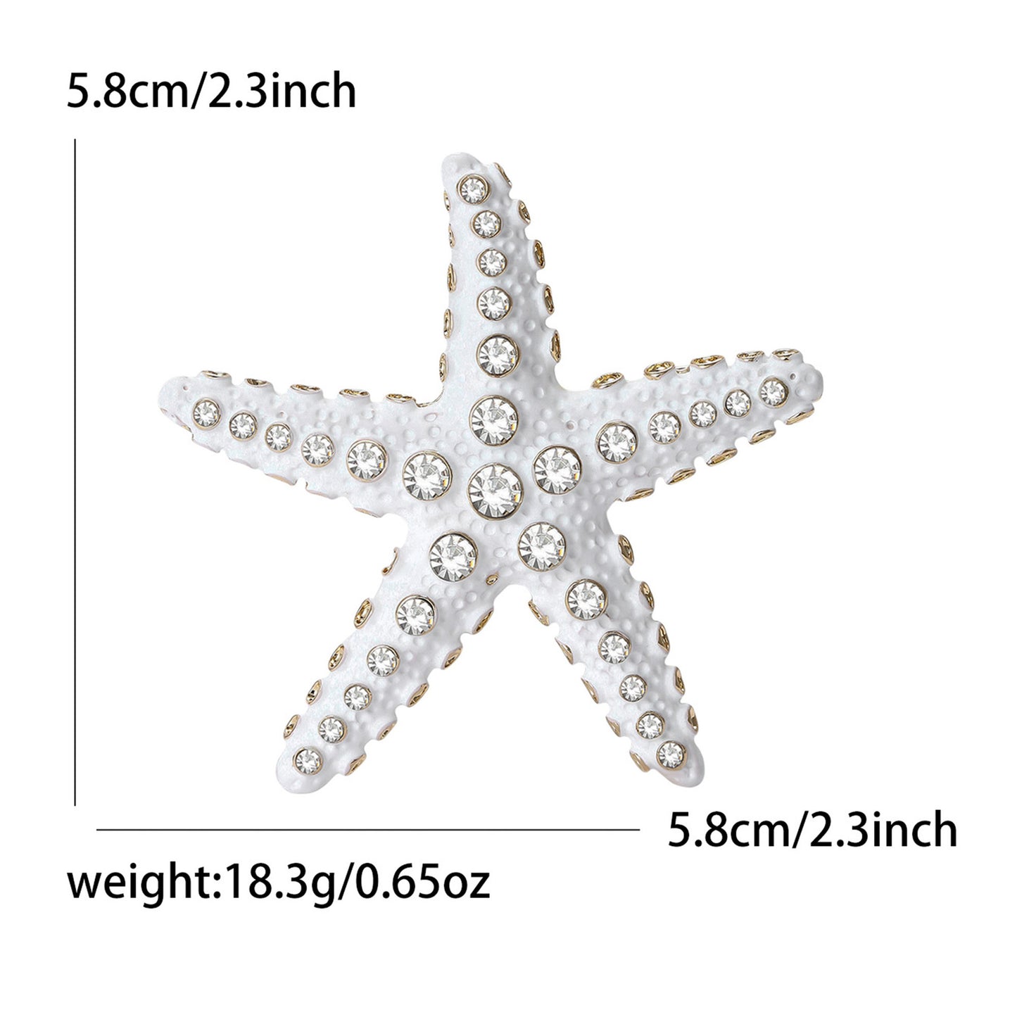 Tropical Starfish Brooch Alloy Rhinestone Pin Fashion Accessory