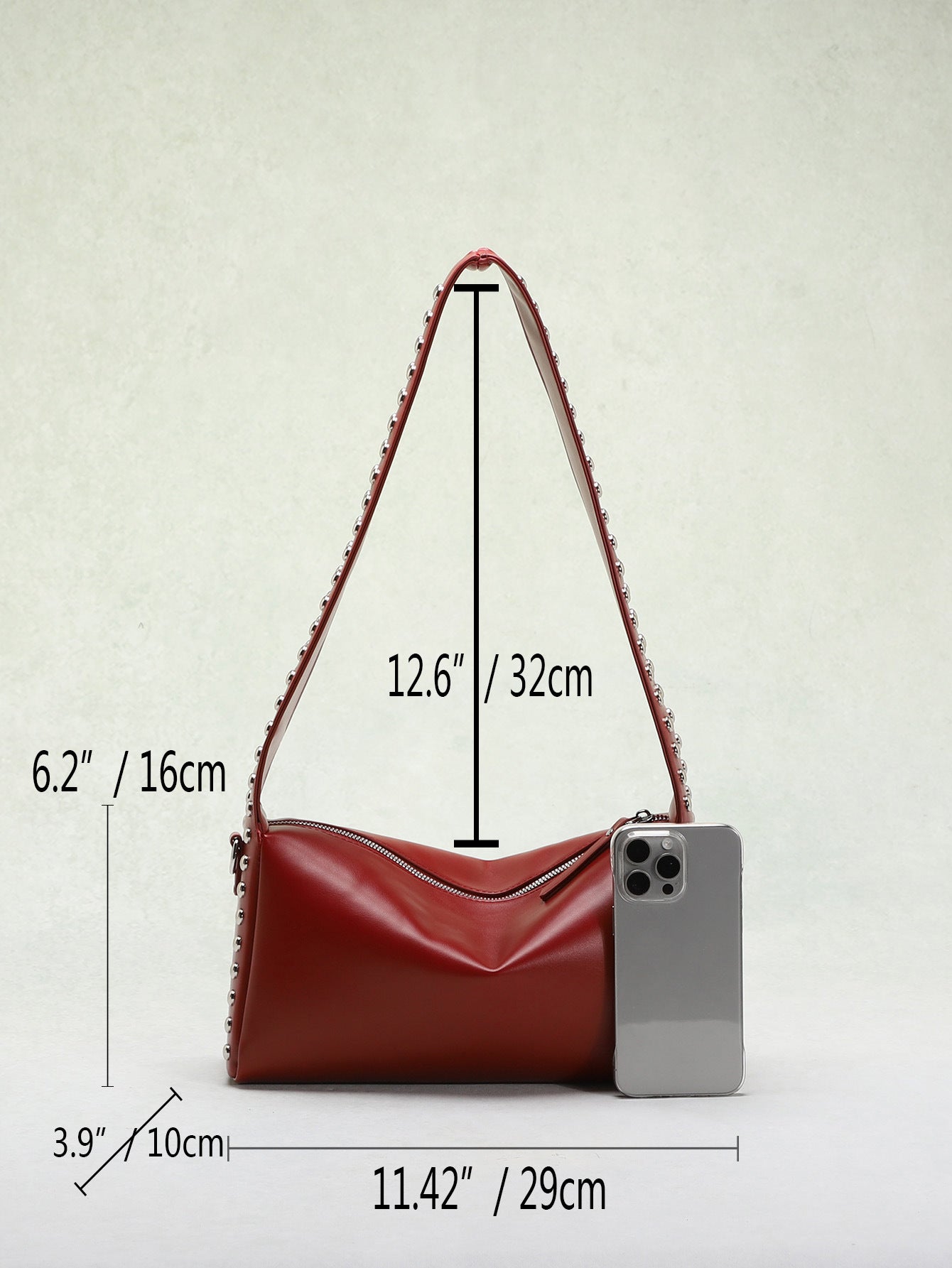 Punk Style Double-Sided Studded Crossbody Bag
