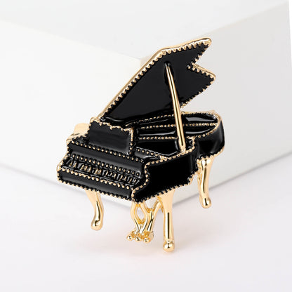 Trendy Enamel Piano Brooch Alloy Pin for Fashionable Attire