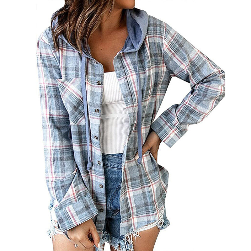 Hooded Casual Sweatshirt with Button Details