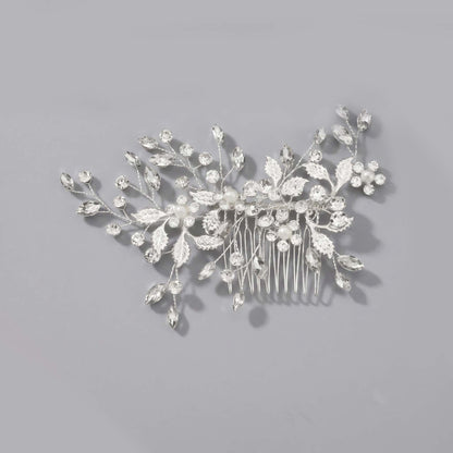 Exquisite Pearl and Crystal Flower Headpiece for Bridal Photoshoots