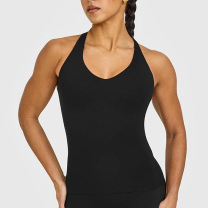 Moisture-Wicking Yoga Tank Top with Built-In Bra