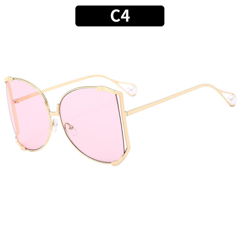 New Oversized Metal Frame Sunglasses UV400 Protection Stylish Eyewear