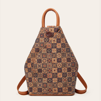 Ethnic Style Multi-Functional Cork Backpack for Casual Travel