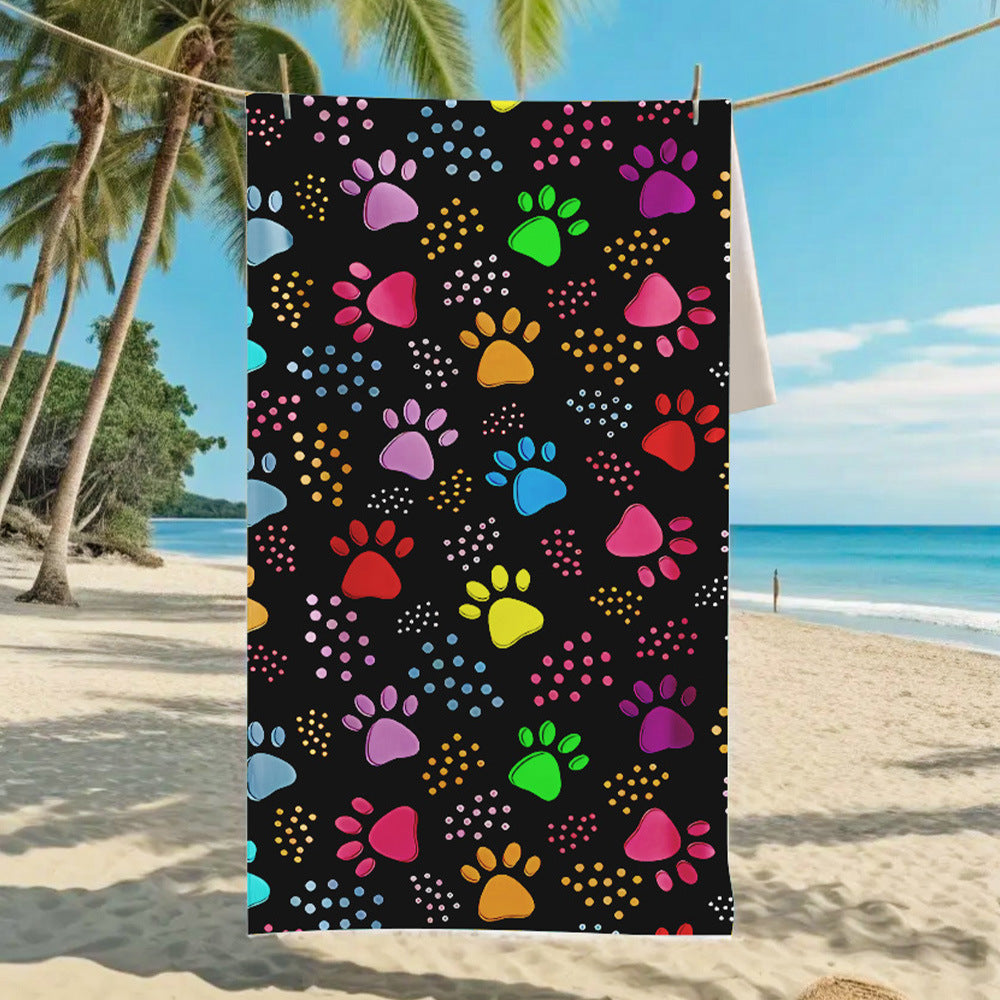 Customizable Turtle Print Beach Towel Ultra-Soft Microfiber Bath Towel