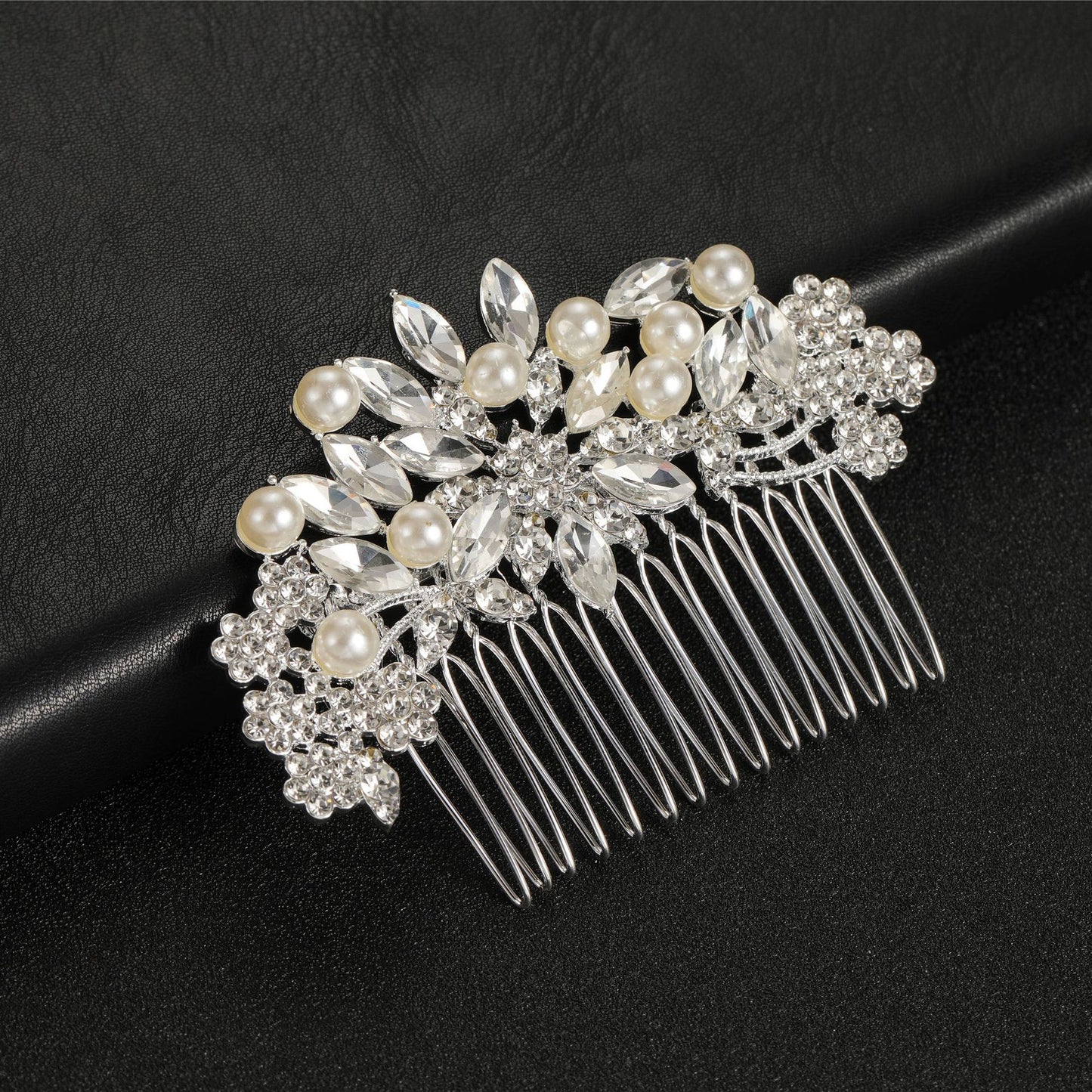 Minimalist Pearl Rhinestone Wedding Hair Comb