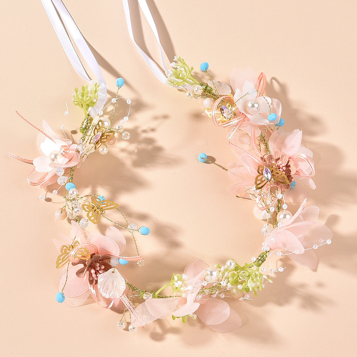 Floral Headband Wedding Hairpiece for Brides