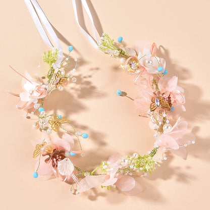 Floral Headband Wedding Hairpiece for Brides