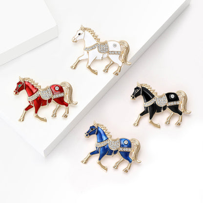 Trendy Enamel Horse Brooch Fashion Pin for Jackets
