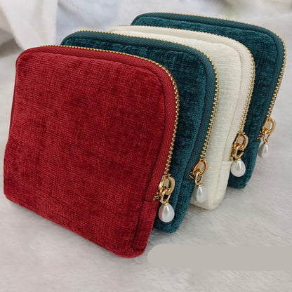Jewelry Organizer Tassel Zip Double Layer Pouch