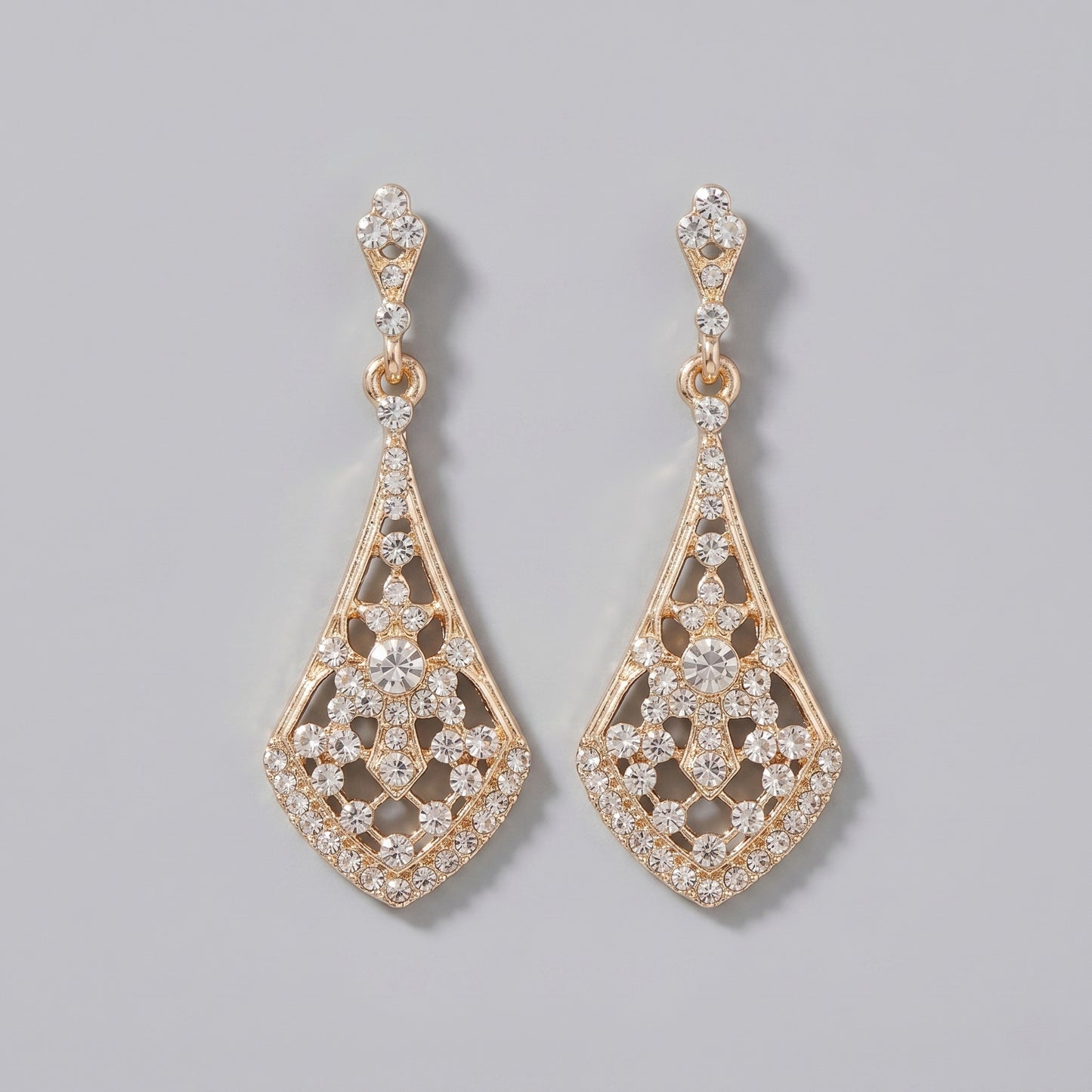 Vintage Floral Alloy Rhinestone Earrings Elegant Daily Drops