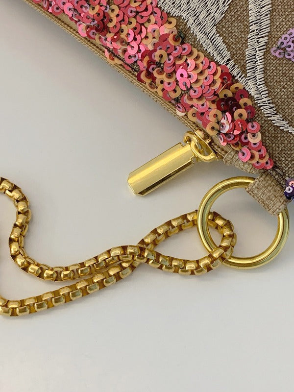Embroidered Sequin Evening Clutch Bags Trendy Retro Style