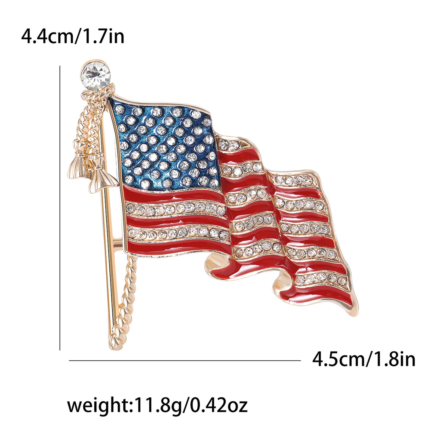 Creative American Flag Enamel Brooch Fashion Pin for Men and Women