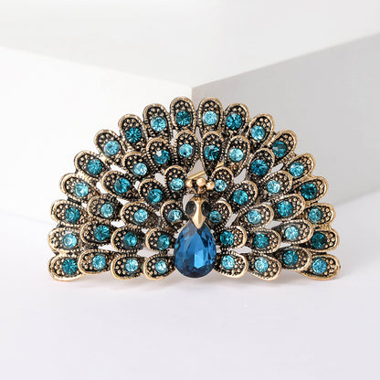 Fashionable Vintage Peacock Brooch Pin Creative Animal Accessory