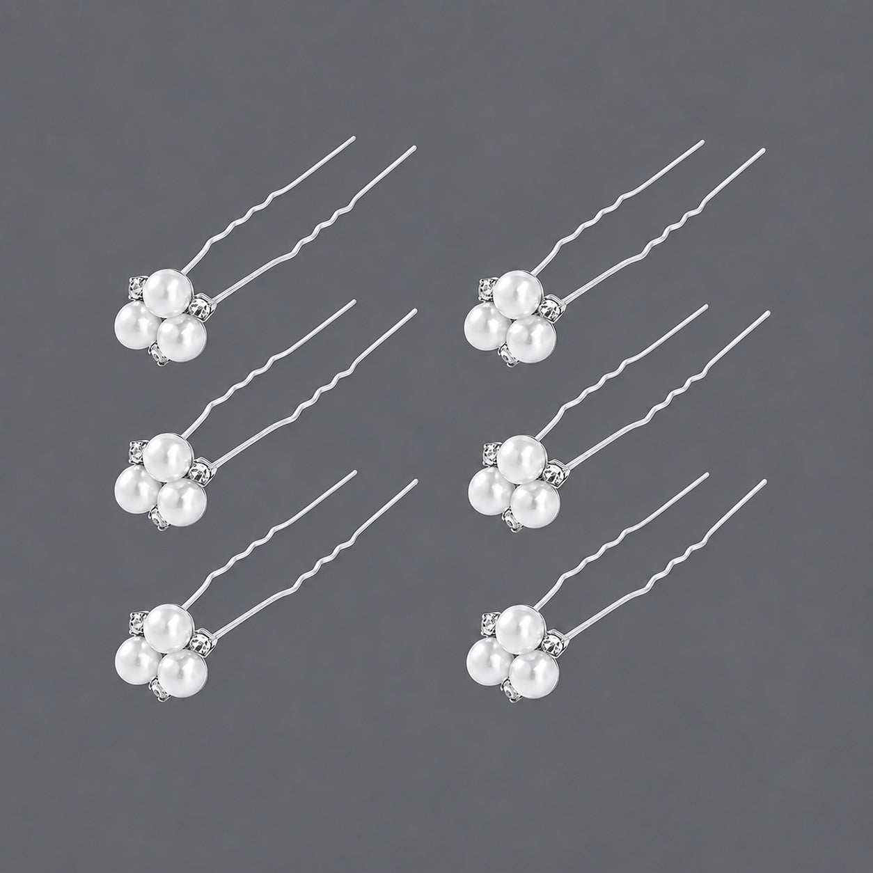 Handcrafted Pearl Hairpins With Rhinestones For Weddings
