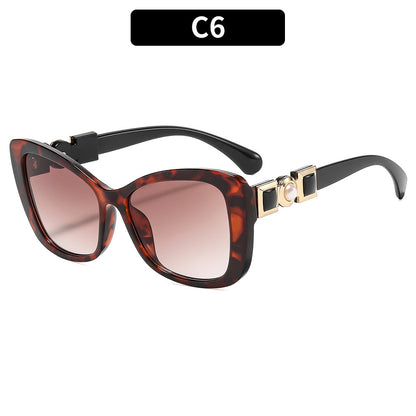 Butterfly Frame Pearl Accent Sunglasses UV400 Protection