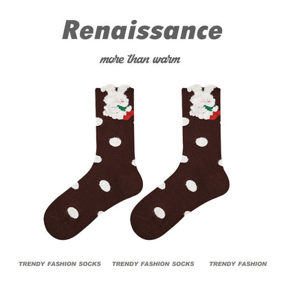 Renaissance Embossed Mid Calf Cotton Socks