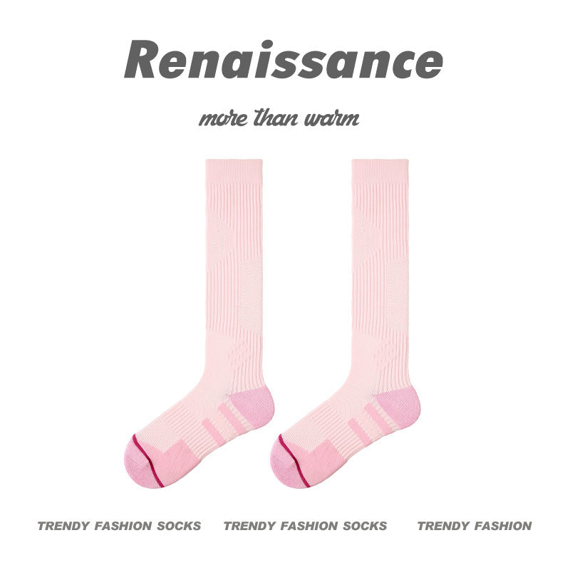 Compression Socks 3D Floral Combed Cotton Blend Fitness