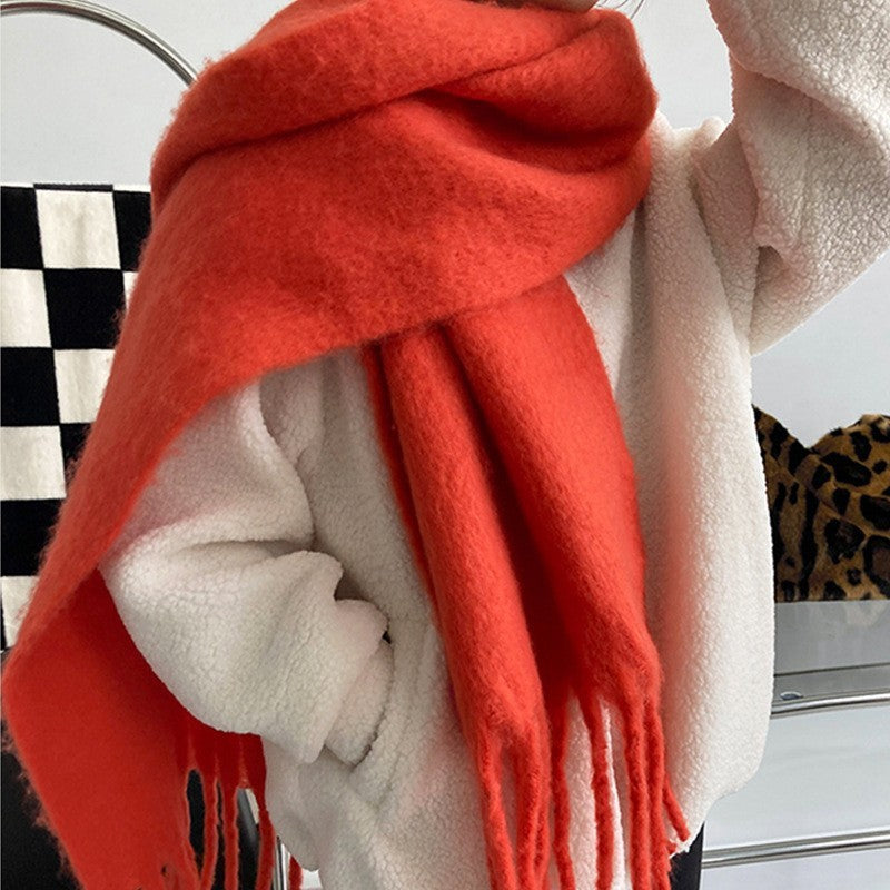 Soft Cashmere Feel Scarf for Women - Warm and Cozy Solid Color Shawl