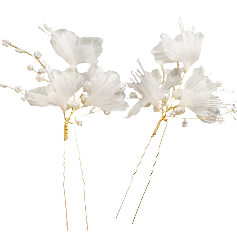 Handcrafted Floral Bridal Hairpins Wedding Hair Accessory