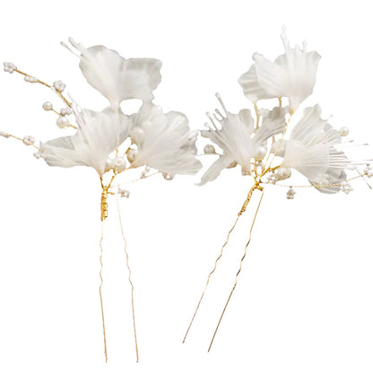 Handcrafted Floral Bridal Hairpins Wedding Hair Accessory