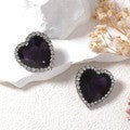 Alloy Heart Crystal Stud Earrings Vintage Luxe