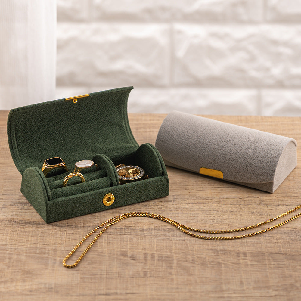 Mini Velvet Ring Jewelry Travel Case Anti Tarnish