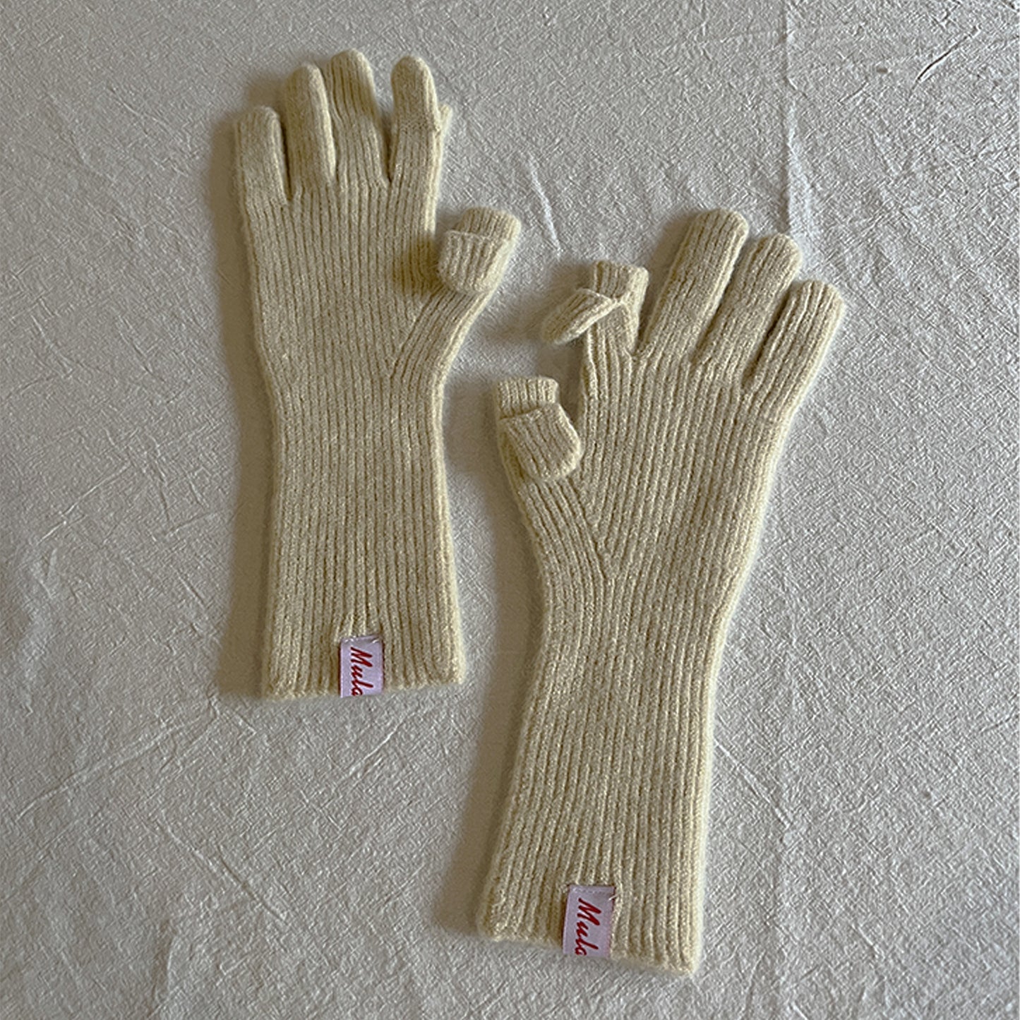 Knitted Wool Fingerless Gloves for Women