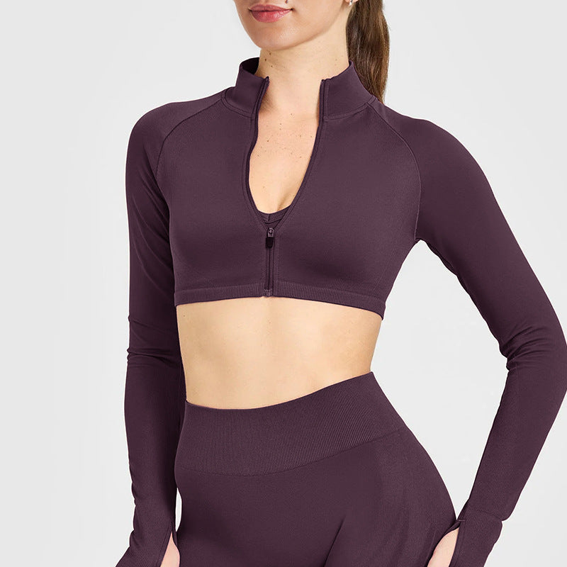 Lightweight Long Sleeve Yoga Top with Half-Zip