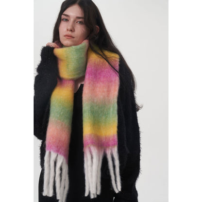 Gradient Wool Scarf for Women Elegant Casual Winter Wear