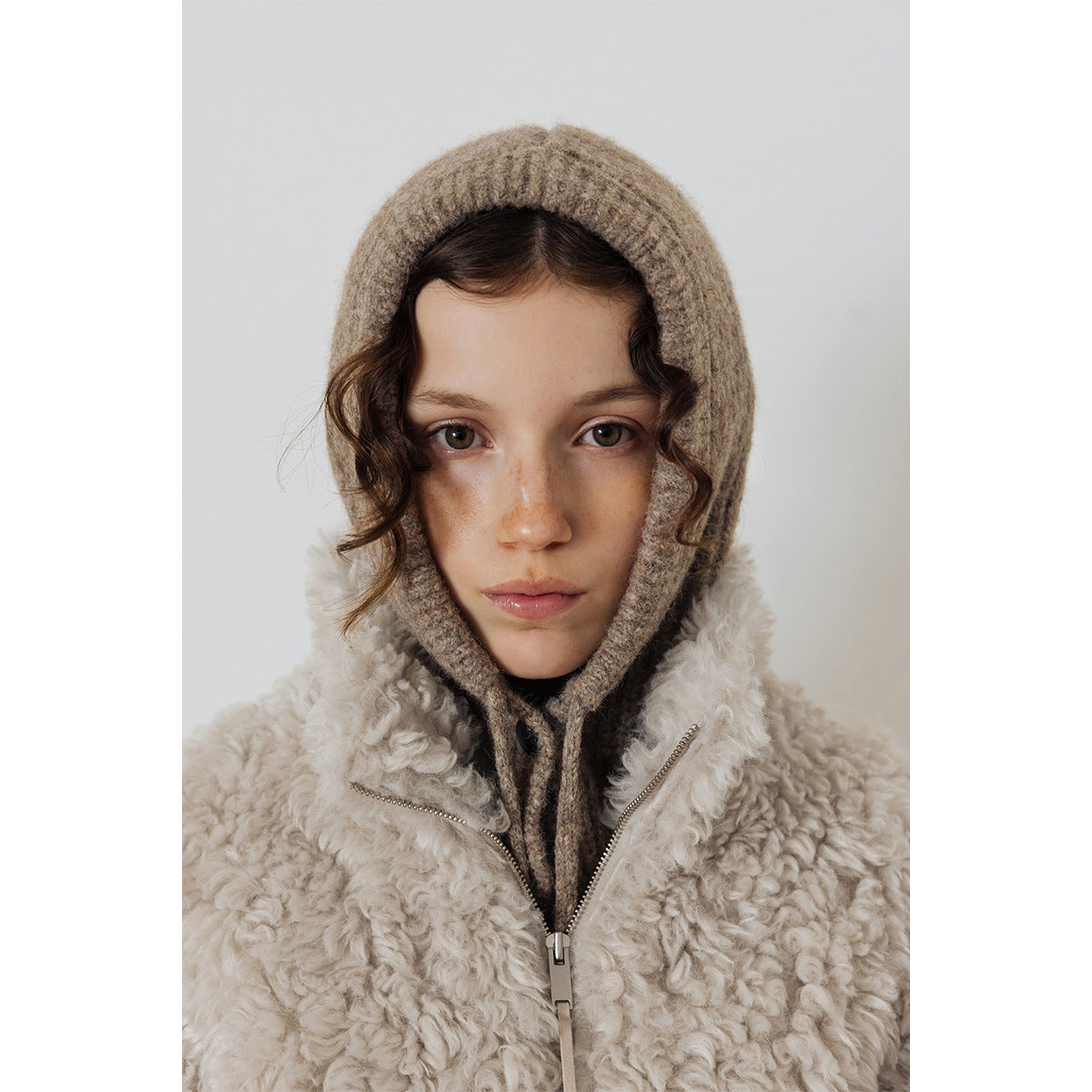 Knitted Windproof Balaclava Hat for Women with Neck Protection