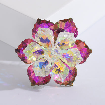 Luxury Crystal Flower Brooches Stylish Women's Floral Pins