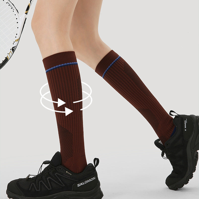 Compression Mid Calf Colorblock Nylon Blend Sport Socks