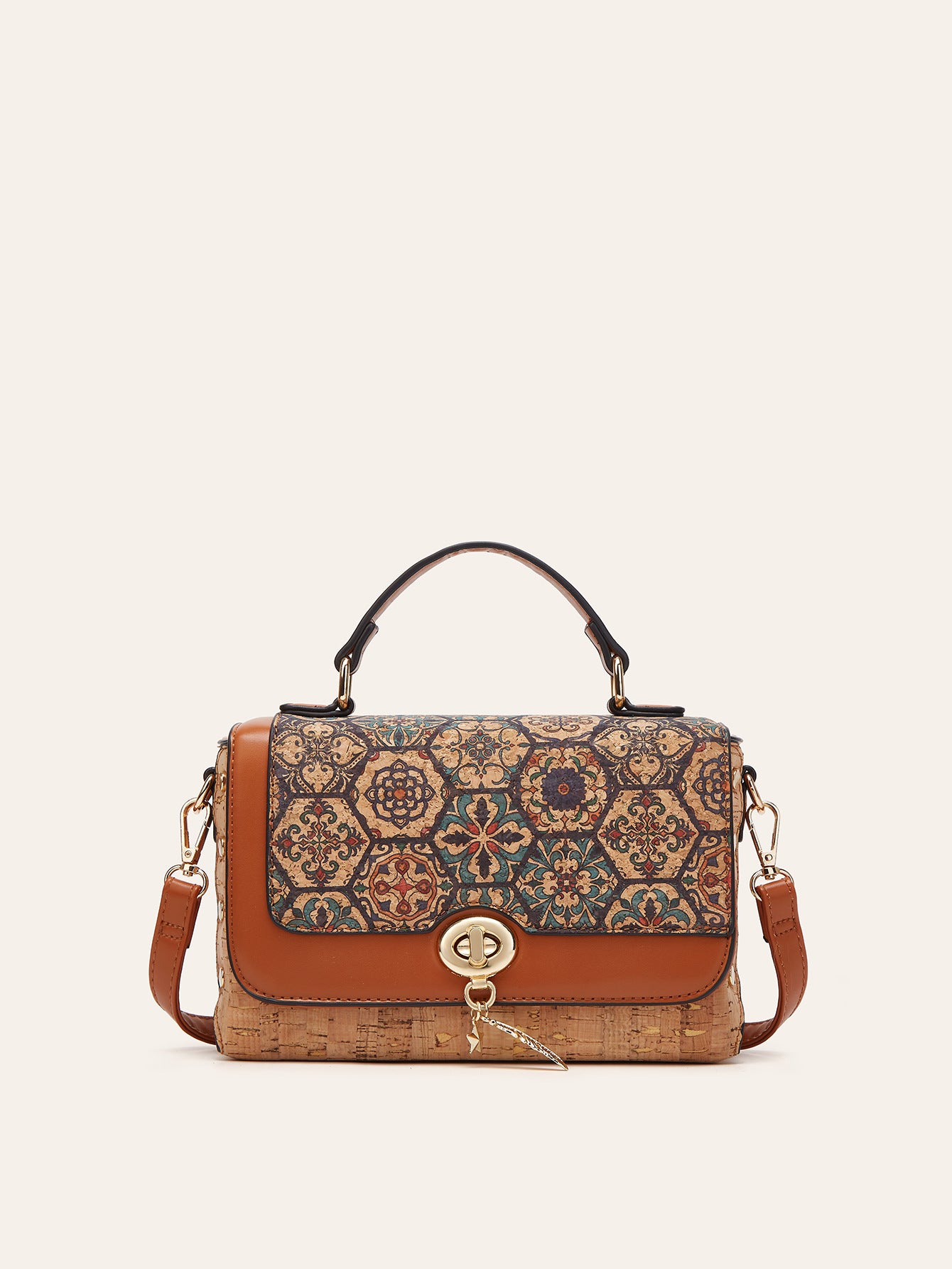 Retro European And American Cork Pattern Handbag