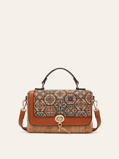 Retro European And American Cork Pattern Handbag