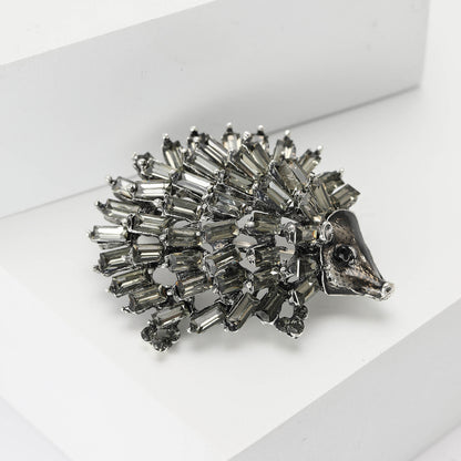 Creative Cartoon Hedgehog Alloy Rhinestone Brooch Fashionable Accessory