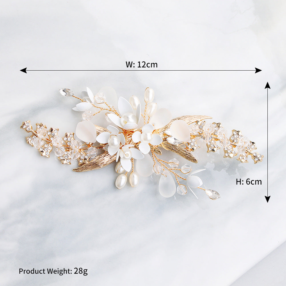 Handmade Floral Pearl Hair Clips for Weddings and Parties