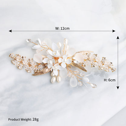 Handmade Floral Pearl Hair Clips for Weddings and Parties