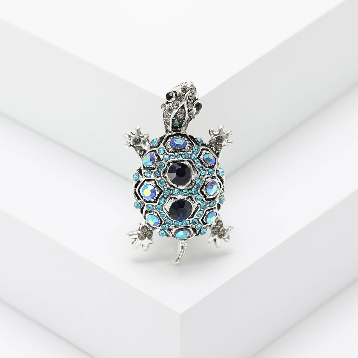 Fashionable Vintage Turtle Rhinestone Brooch Creative Animal Pin